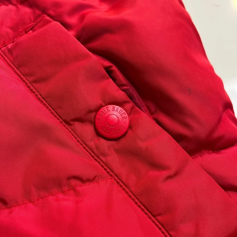 Vintage Eddie Bauer Womens Red Goose Down Puffer Vest‎ Quilted Sz Small WPL 9647